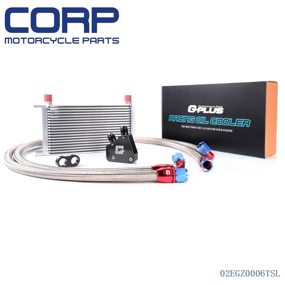 Universal 19 Row JDM Engine Oil Cooler Kit + Sandwich Plate For LS1 LS2