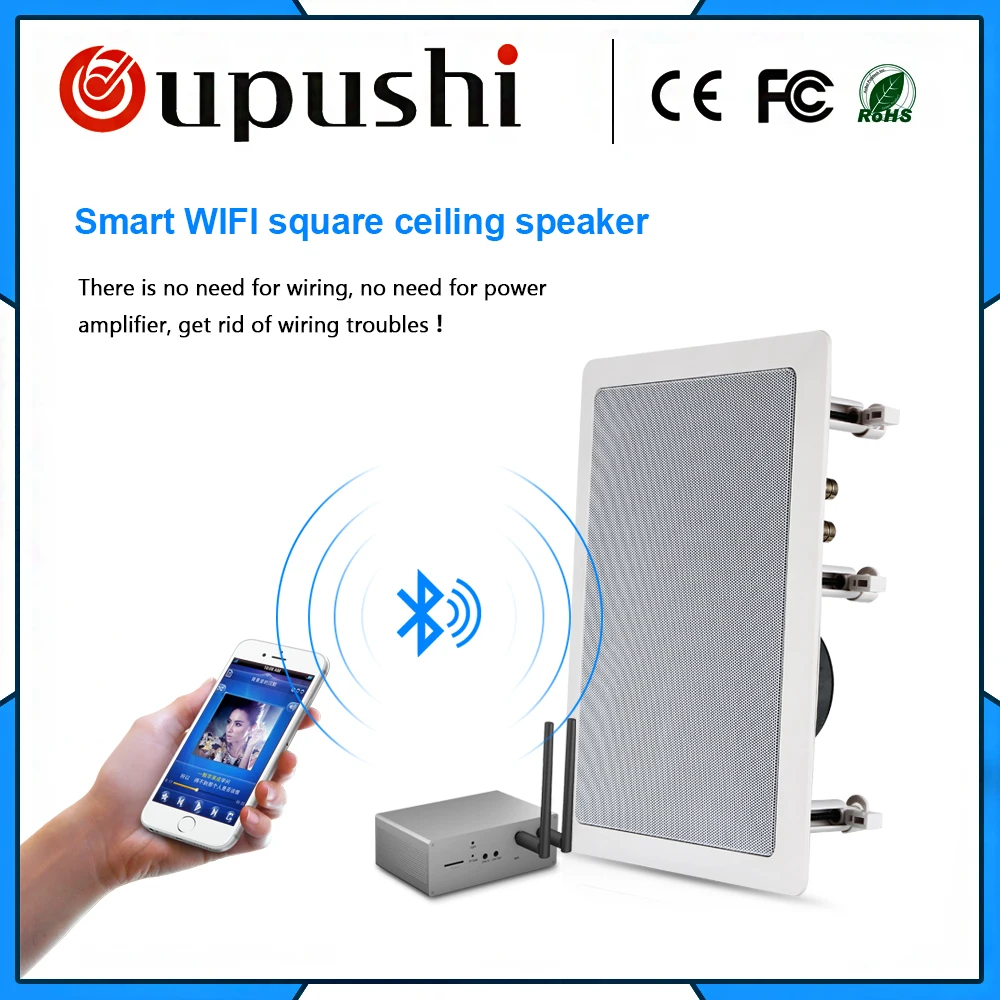 Oupushi VX5 W Square Smart Wifi Speaker Hifi In потолочный Bluetooth динамик для фоновой музыкальной