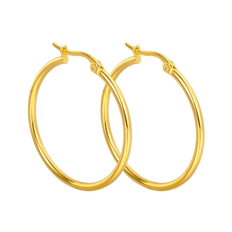 

MJARTORIA Simple Stainless Steel Gold Circle Earring Trendy Big Hoop Earrings For Women Punk Rock Statement Earings Jewelry