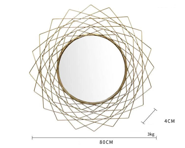 Европейское Кованое декоративное зеркало, Настенное подвесное украшение, украшение для дома, гостиной, дивана, телевизора, фон для настенной росписи, украшения