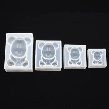 

SNASAN 4pieces Silicone Mold A sitting bear Resin Silicone Mould handmade DIY Resin Jewelry Making epoxy resin molds