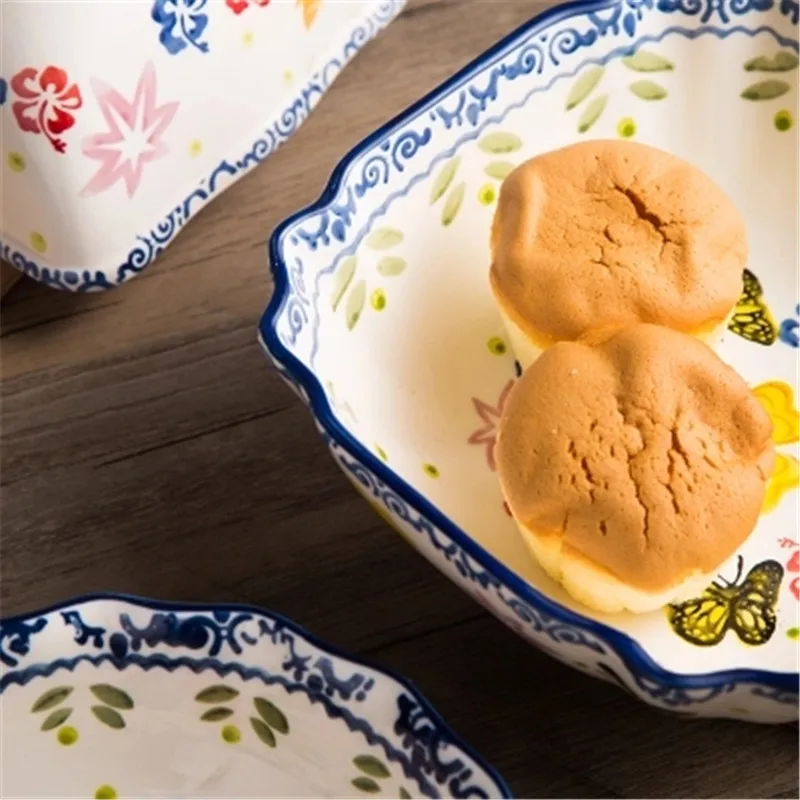 

European-style bowl soup bowl big pull Korean style bubble large cute salad original creative ceramic home underglaze color bowl