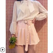 Принцесса Сладкая Лолита юбки осень и зима Корейская плиссированная юбка с высокой талией и светонепроницаемая Короткая юбка для женщин KKQ100