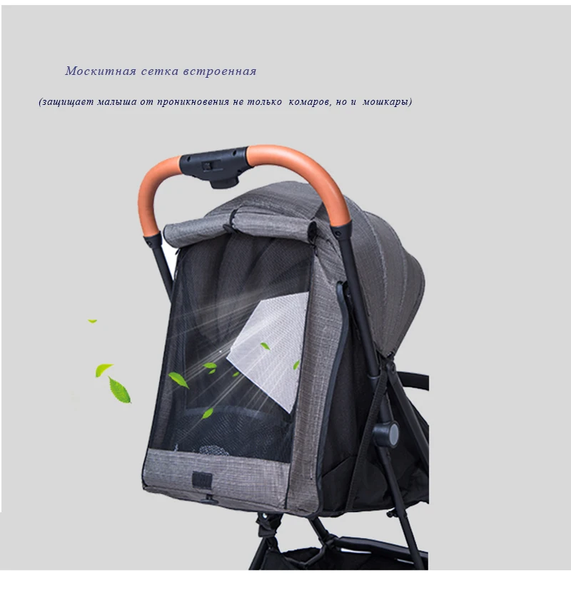 Top KUBEEN&Baby Bum lightweight baby stroller folding portable baby carriage trolley summer and winter Black frame 12