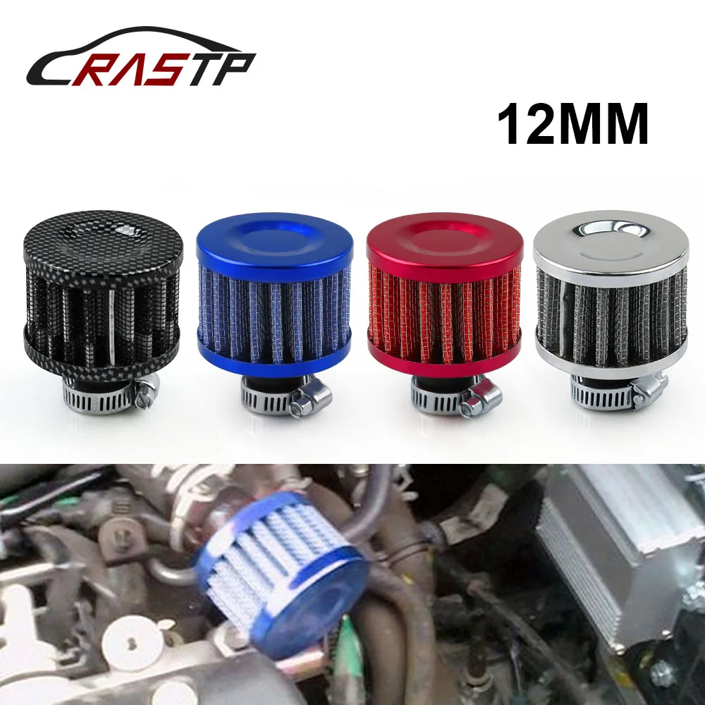 4 X Car Cool Clean Air Intake Filter Turbo Vent Crankcase Breather 12mm Blue 