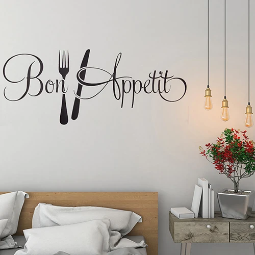1 шт Bon Appetit креативная кухонная Наклейка на стену виниловая Съемная украшение для