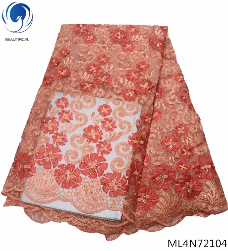 

BEAUTIFICAL wedding lace nigerian fabrics flower lace fabric african fabric laces embroidery material african 5yards/lot ML4N721