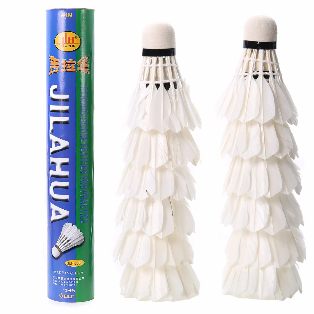 

12PCS/Lot Badminton Shuttlecocks White Goose Feather Shuttlecock Badminton Balls Outdoor Sports Badminton Accessories Gym Balls