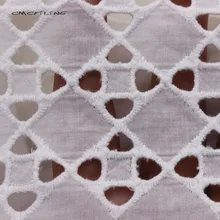 CMCYILING белая кружевная ткань с вышивкой, хлопковая ткань с вышивкой, одежда Tissu для шитья юбки, платья, Ткань Текстиль 50*135 см