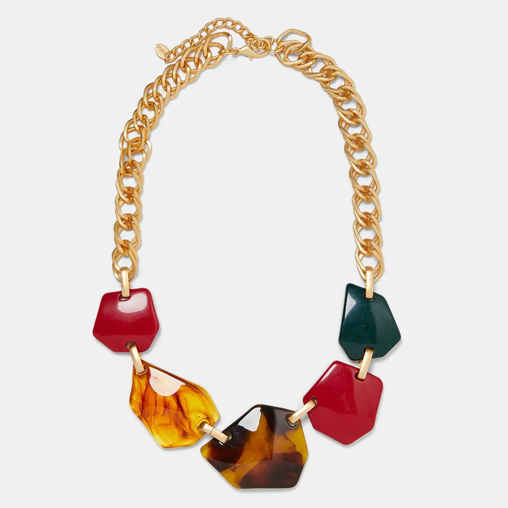 Girlgo уникальные ZA жемчужные ожерелья для женщин с фабрики натуральные ожерелья из камня ожерелья милые Макси цепочки ювелирные изделия - Окраска металла: 21