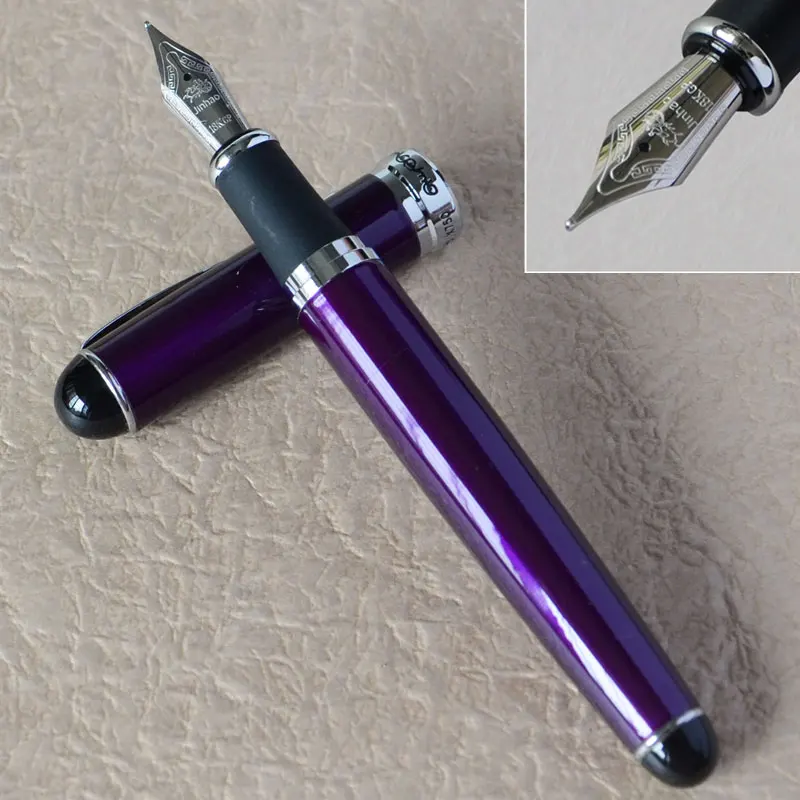 JINHAO X750 эксклюзивный фиолетовый баррель авторучка 0,7 мм средняя SILVER Серебряная отделка JINHAO 750