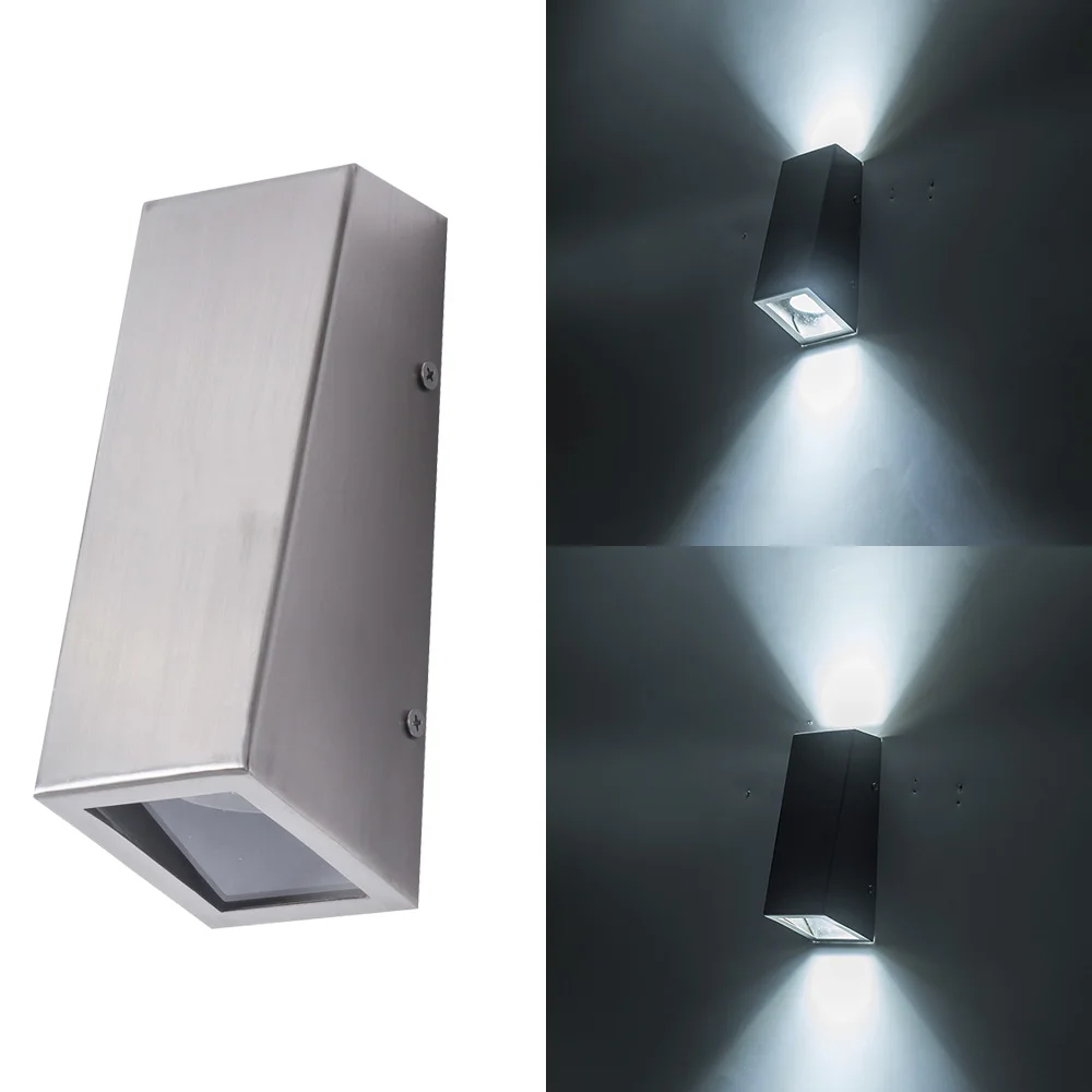UP and Down porch lamp Stainless steel led wall lights with GU10 bulb led outdoor wall light industrial decor