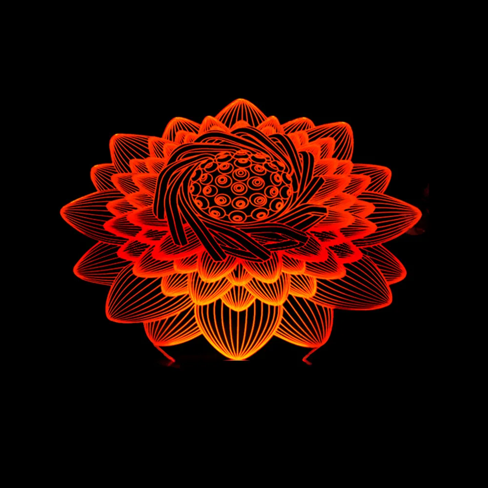 

New Lotus 3d Lamp Deco Enfant Chambre Desk Lamp Lamparas De Mesa 3d Led Night Light Flower Table Lamps