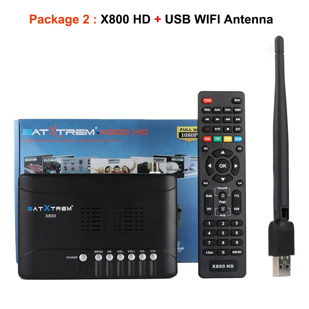 1 год Европа Ccaam-line сервер X800 HD DVB-S/S2 спутниковый ресивер с 1 шт USB Wifi рецептор - Цвет: Package 2