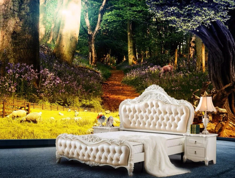 

forest 3D Mural Wallpaper Background Wall papers Home Decor 3D Living room Bedroom Nonwoven Wallpaper