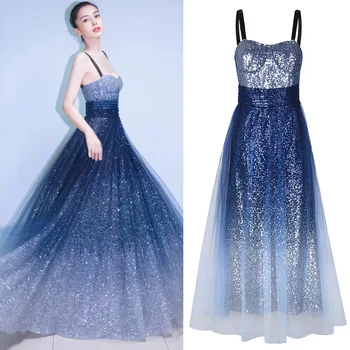 

BacklakeGirls New Sequined And Tulle Sexy Evening Dresses Spaghetti Strap Sweetheart 2019 Women Dress For Evening Party