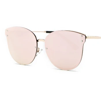 

2017future fashion Women Colour Luxury Flat Top Cat Eye Sunglasses oculos de sol men Twin Beam Sun glasses Alloy Frame UV400