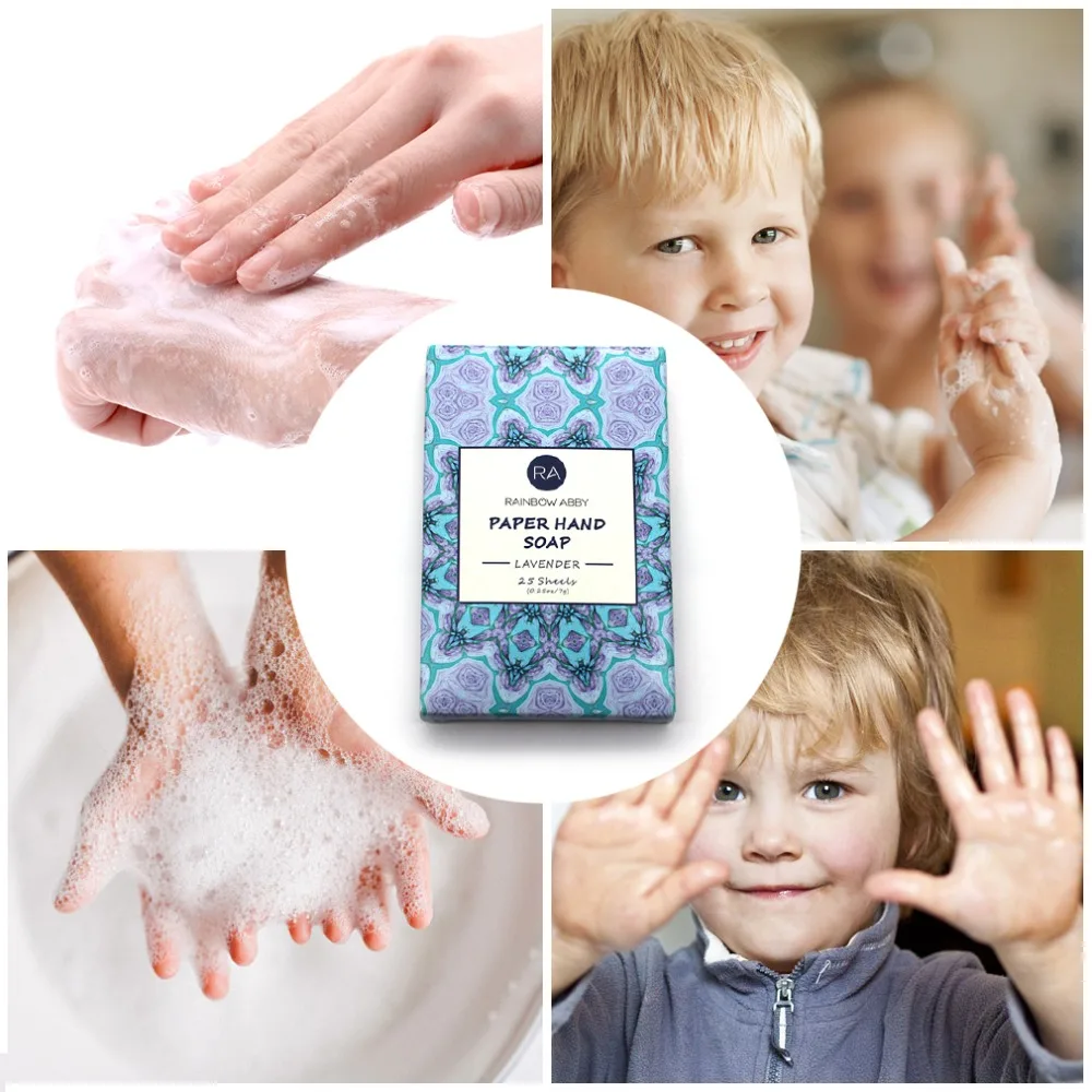 25 шт одноразовое мыло в коробке, бумажное портативное мыло для мытья рук, ароматические листы, Мини Бумага для мыла