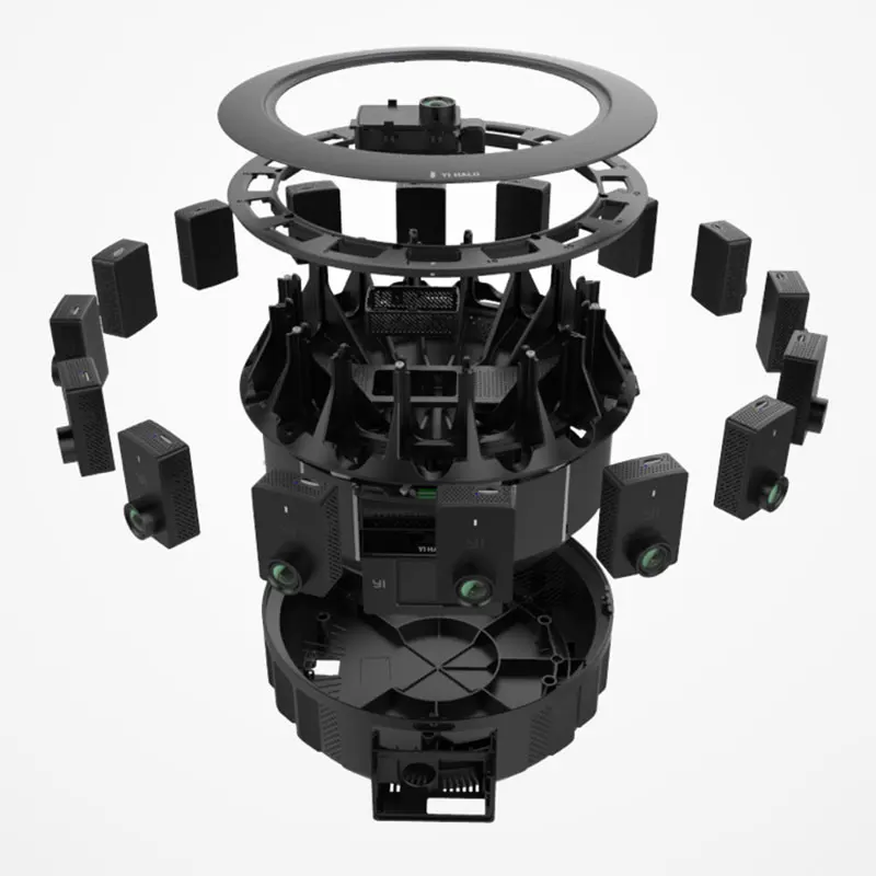 YI HALO VR Camera 3D 360 camera 5 ГГц Wi Fi 2 дюймовый сенсорный ЖК экран 100 минут Срок службы