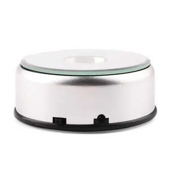 

New Style LED Luminous Base Light Laser Rotating Crystal Display Base Stand Holder with AC US Adapter Glass Transparent Objects