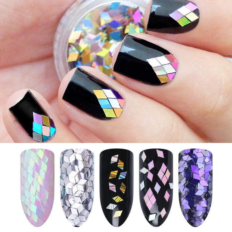 

Rhombus Pearl Nail Flakes Sequins 2mm Silver Shining Paillette Manicure Nail Art Decoration