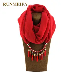 RUNMEIFA ожерелье ювелирные изделия шарф сплошной цвет хлопок/конопля Подвески шаль кулон женские ювелирные изделия колоннар кулон