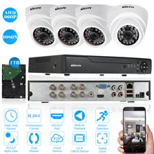KKmoon 1080N система AHD CCTV DVR с 4CH 960 P AHD ИК Обнаружение движения ночного видения CCTV камера для системы видеонаблюдения 1 ТБ HDD