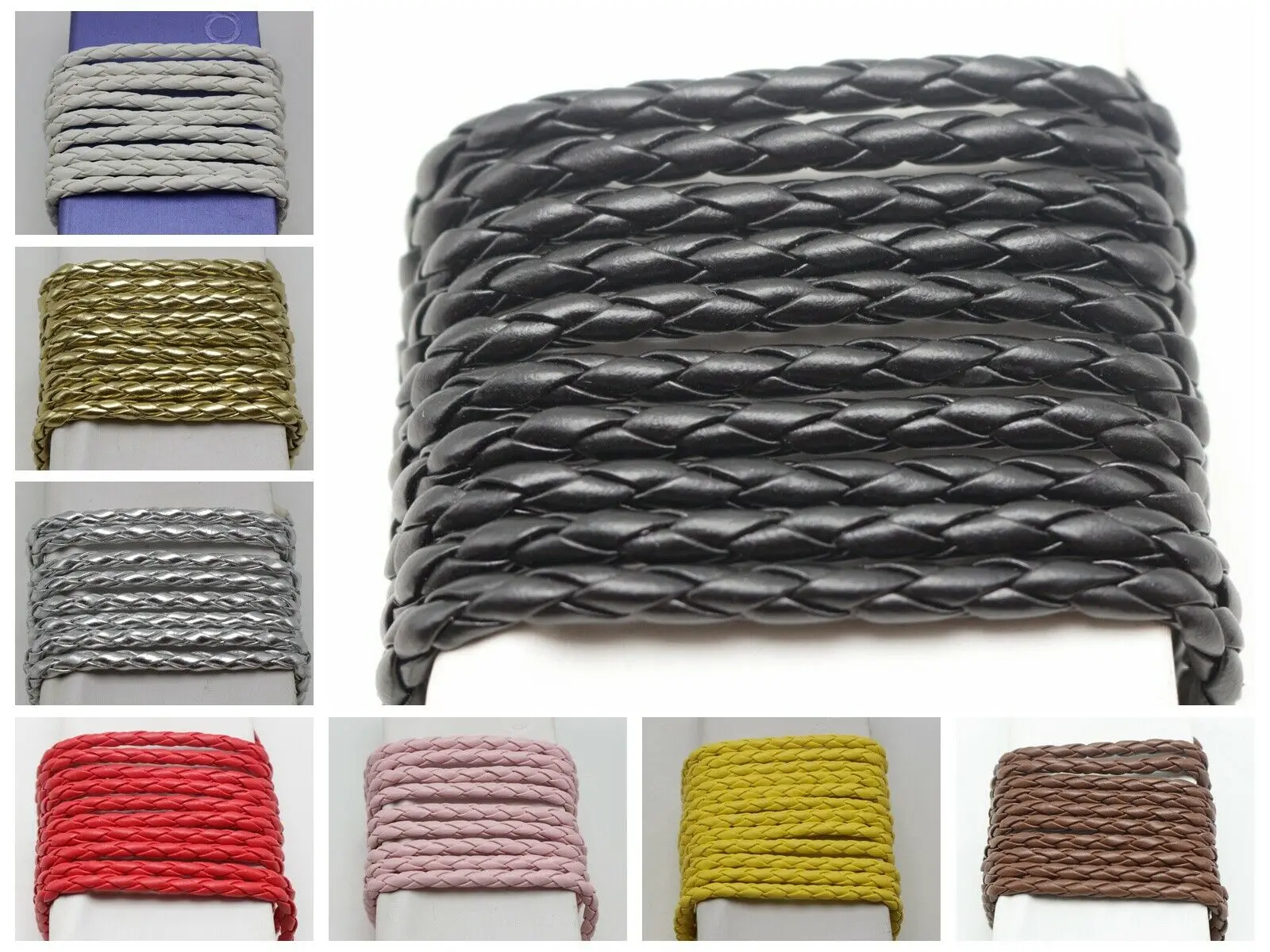 

16.4 Feet BOLO Braided Leatheroid String Jewelry Making Cord 4mm Color Choice