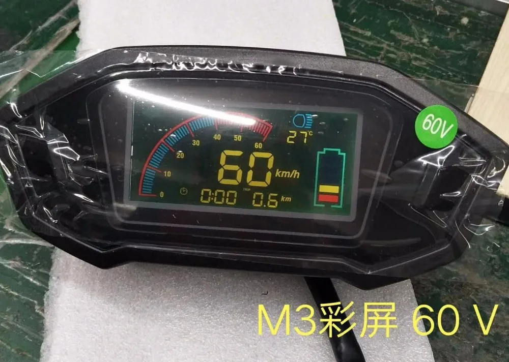 Спидометр ЖК-дисплей 48-72v измерительный датчик для снятия показаний давления Электрический скутер MTB мотоцикл одометр спидометр с уровень заряда батареи и светильник значок speedview
