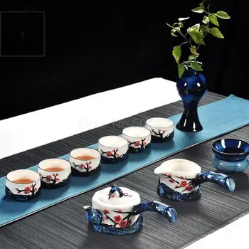 

Teaware Set Household Ceramic Kungfu Tea Set 6 Persons Complete Set Of Simple Hand-painted Cover Bowl Side Teapot Tea Cup Set