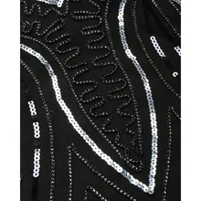 90s Style Flapper Dress Vintage Great Gatsby Charleston Sequin Tassel Party Knee-Length Dress black Sequined Bling Dress Vestido