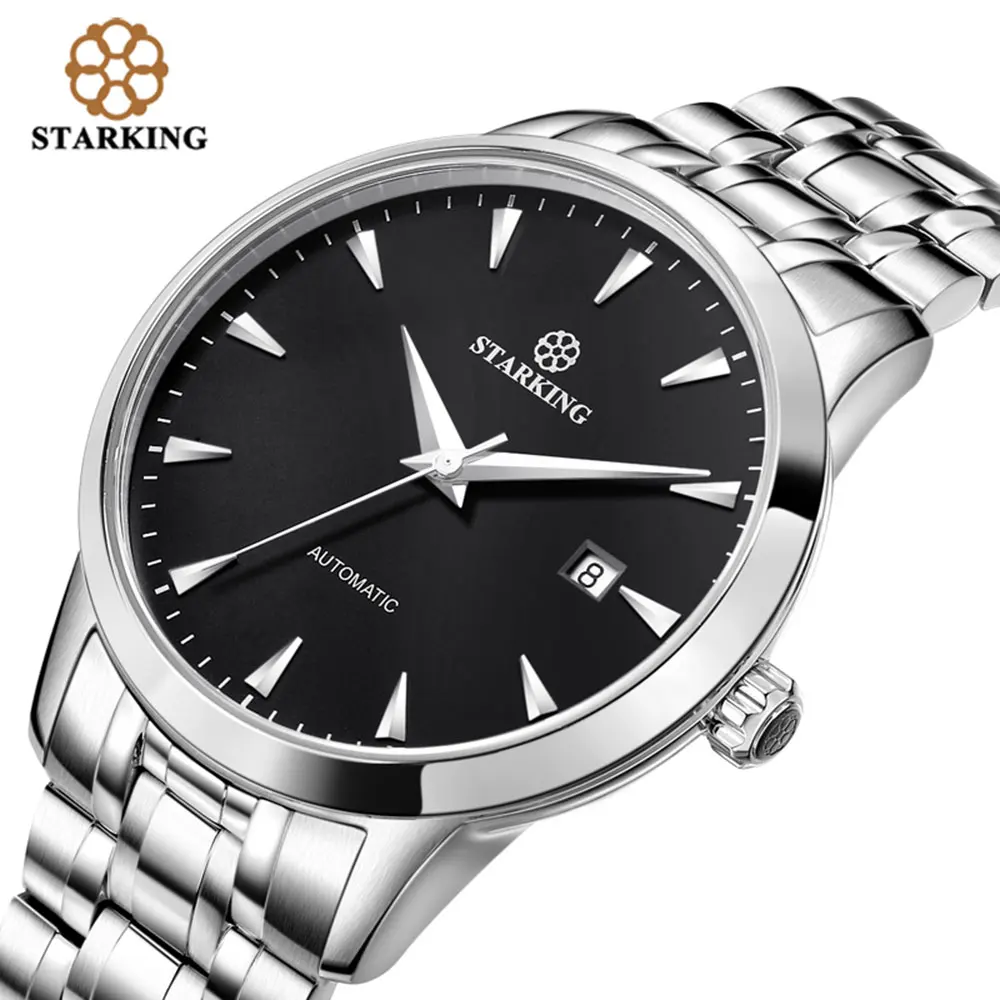 STARKING Original Brand Watch Men Automatic Self-wind Stainless Steel 5atm Waterproof Business Men Wrist Watch Timepieces AM0184 STARKING Original Brand Watch Men Automatic Self-wind Stainless Steel 5atm Waterproof Business Men Wrist Watch Timepieces AM0184