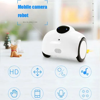 

NEW HD Webcam robot Camera Built in battery WIFI mic speare Support mobile remote control for IOS Android mobile phone