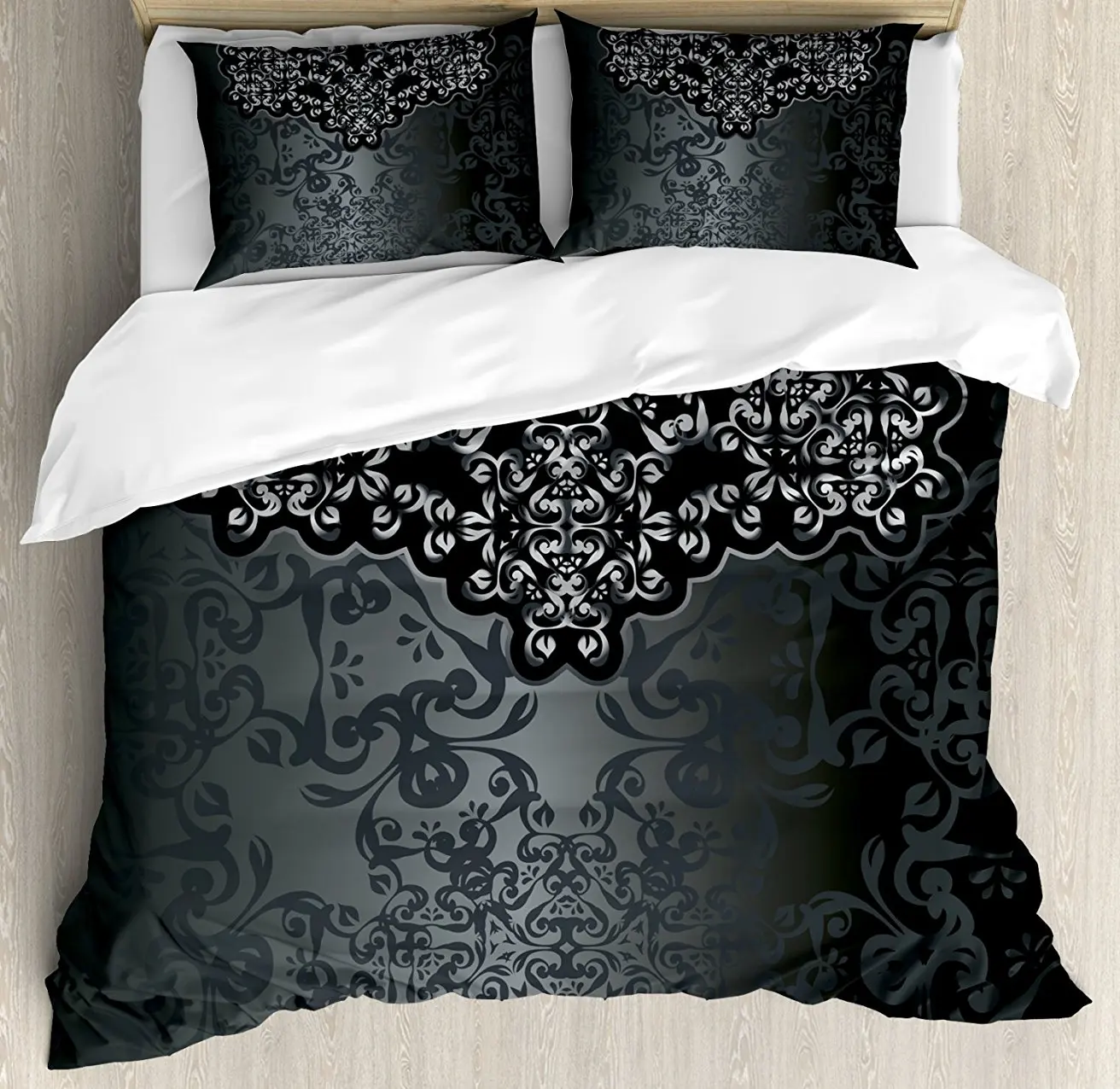 dark-grey-duvet-cover-set-vintage-damask-inspired-ornament-victorian