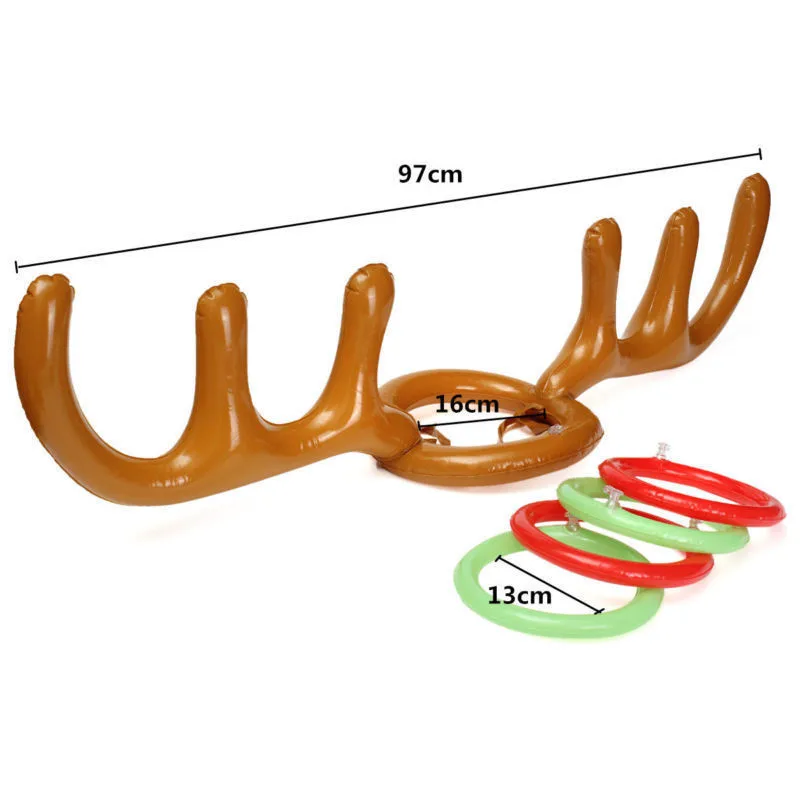 5 шт./компл. Санта Смешные оленьи рога Рождественские игрушки Для детей головные уборы надувной кольцо для шляпы, рождественские принадлежности игрушки