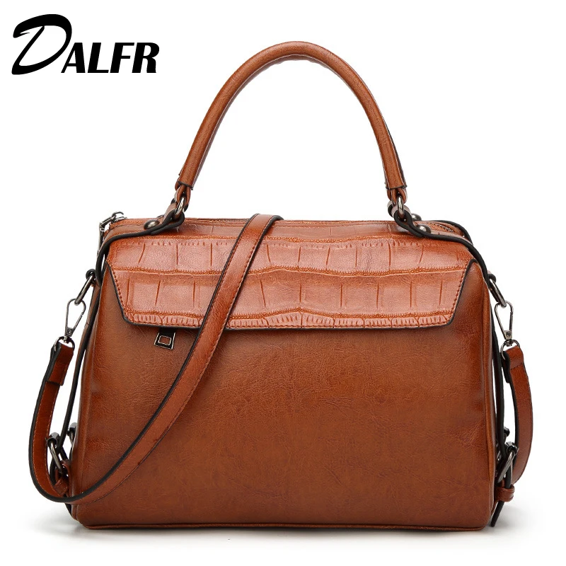 DALFR Women Luxury Shoulder Bags Ladies Designer Leather Crossbody Bag Brand Women Top handle