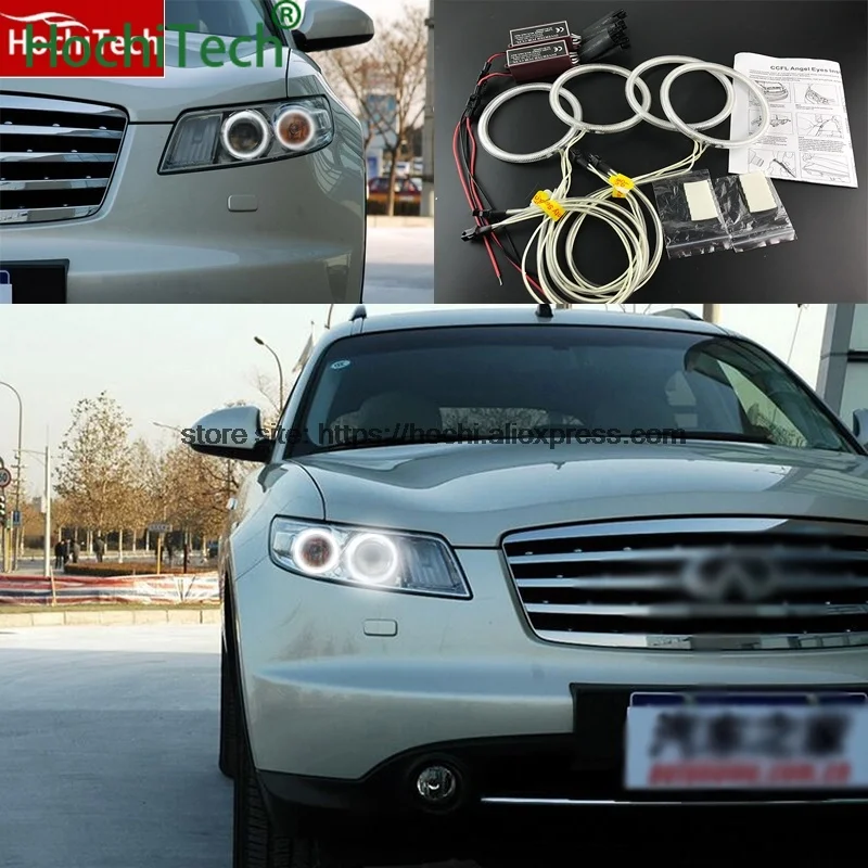 Комплект белых галогенных колец CCFL для INFINITI FX35 FX45 2003-2008 4 шт. | Автомобили и