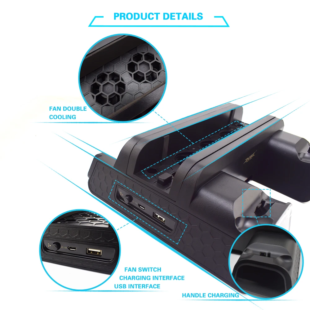 3 в 1 для PS4/PS4 Slim/PS4 PRO вертикальная подставка с двойным контроллером зарядная