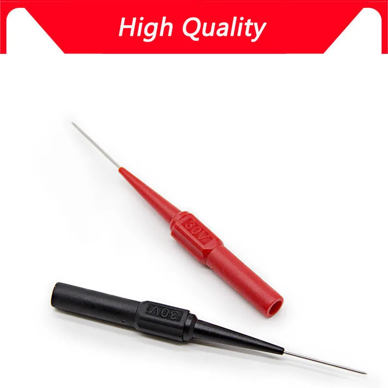 

High quality 2pcs Insulation Piercing Needle Non-destructive Multimeter Test Probes Red/Black 30V-60V Mayitr For Banana Plug NEW