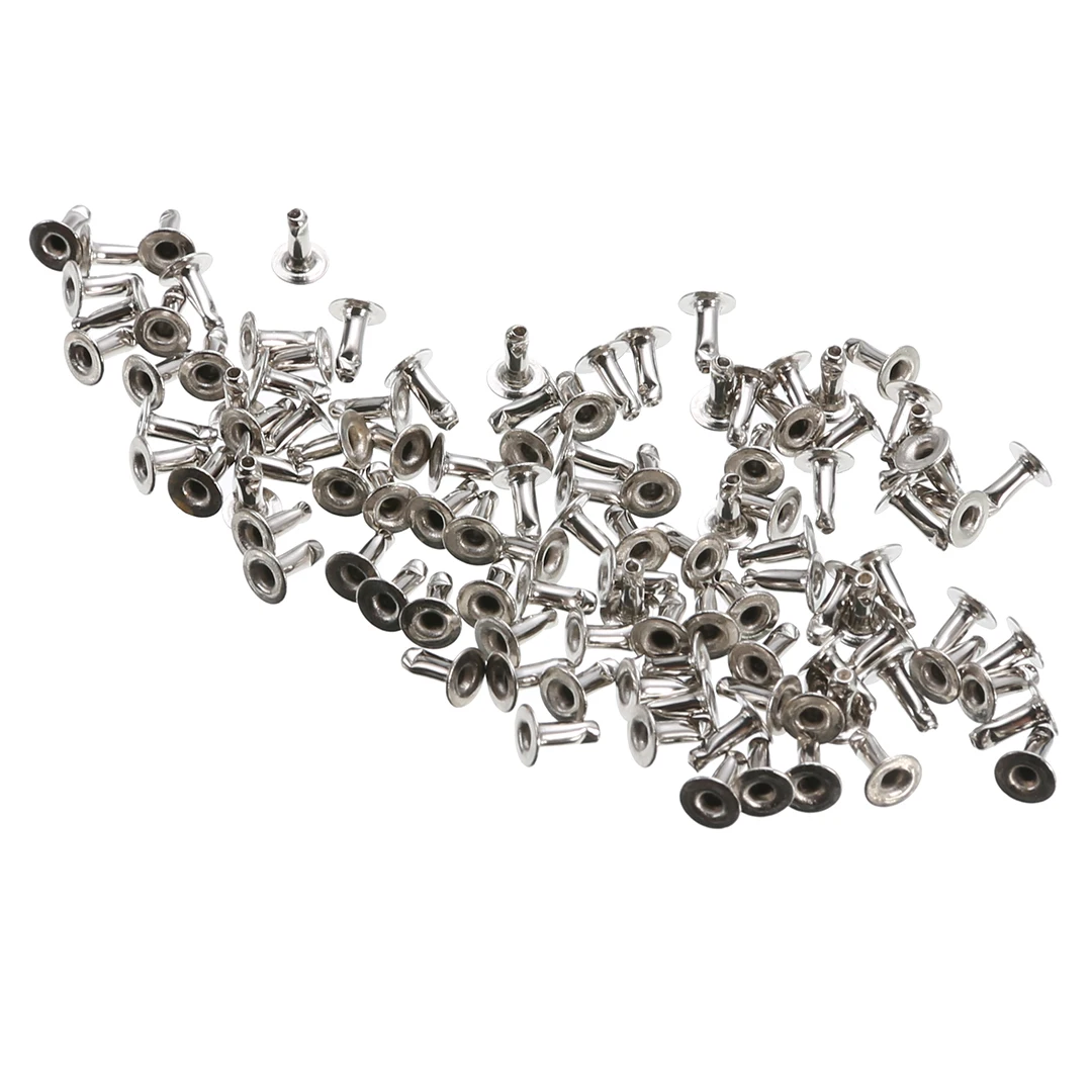 100pcs 6mm Round White Pearls Rivets Studs Pearl Spikes for DIY Leather Bag Shoes Clothes Decoration