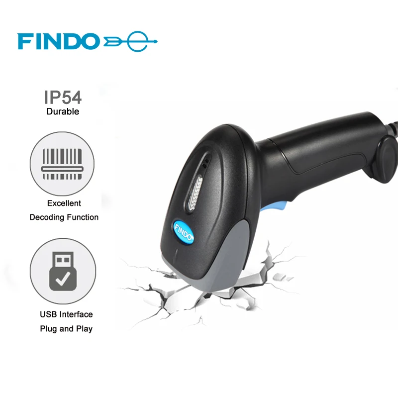 

FINDO H1 Wired usb Barcode Scanner 1d automatic bar Code Reader For Windows CE Blueskysea micro tablet android barcode tattoo