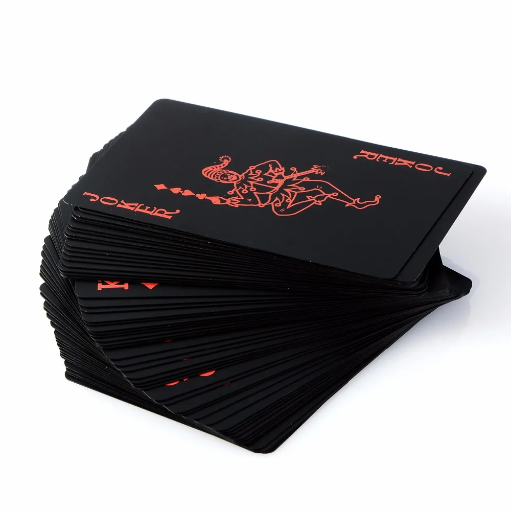 Прохладный черный Техасский Холдем черный крупным планом Волшебные шоу карты водонепроницаемый пластик Игральные карты Игры покер карты настольные игры