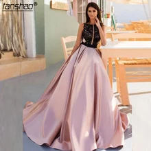 Персиковые мусульманские платья для выпускного вечера черные аппликационные жемчужины для кружева расшитые бисером кафтан женские длинные исламские Дубай Саудовская Арабская вечерние платья