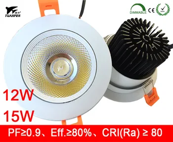 

2016 Newest Recessed Dimmable Downlight AC85-265V 5W 7W 10W12W 15W COB LED Spot Light Home Decoration Ceiling Lamp Free Shipping