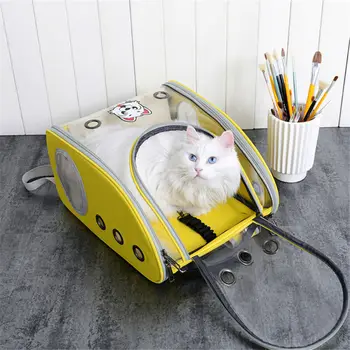 

Cat Bag Transparent Pet Backpack Outdoor Portable Double Shoulder Bag Pet Travel Astronaut Capsule Dogs Cat Carrier Mesh Window