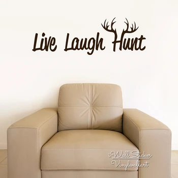 

Live Laugh Hunt Quote Wall Sticker Motivational Quotes Wall Decal Inspirational Wall Quotes DIY Easy Wall Art Cut Vinyl Q106