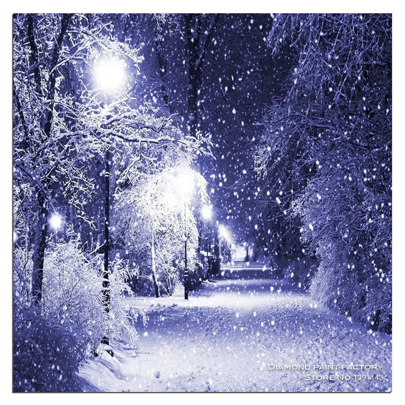 

Hot Snow diy 3d Diamond Painting scenery Cross Stitch Full Diamond Embroidery Pattern Mosaic Resin Home decoration painting