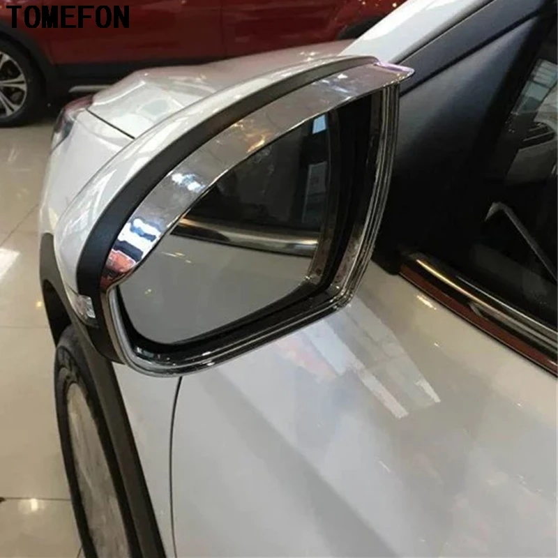 

TOMEFON ABS Chrome For Hyundai Tucson 2015 2016 2017 Rearview Side Glass Mirror Trim Frame Rain Shield Sun Visor Shade Round