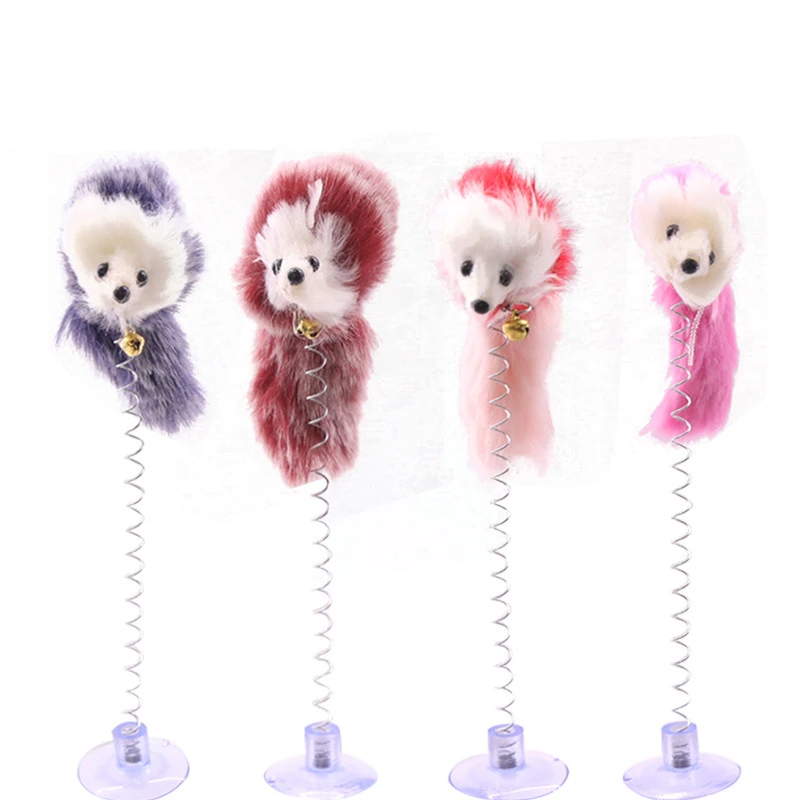 

Fashion Simple Pet Toy Suction Cup Spring Plush Mouse with Bell for Cat and Dog Playing Pet Supplies