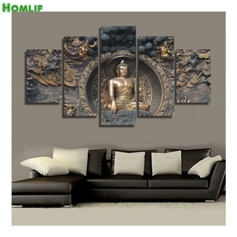 

5pcs Buddha statue Diy spuare/round diamond painting cross stitch diamond embroidery diamond Rhinestones damoind full plastic